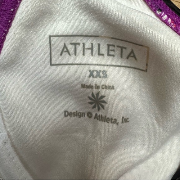 Athleta Women's Purple Paisley Cross Strap Underwire Bathing Suit Top Sz XXS - Picture 4 of 6